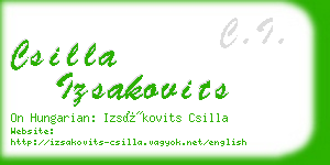 csilla izsakovits business card